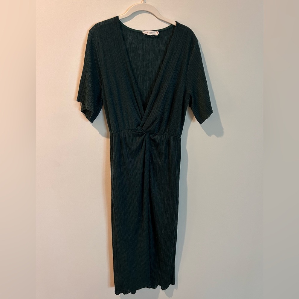 All in Favor Green Midi Dress